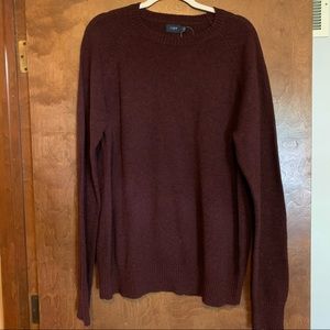 NWT JCrew Maroon 100% Lamb Wool Crewneck Sweater
